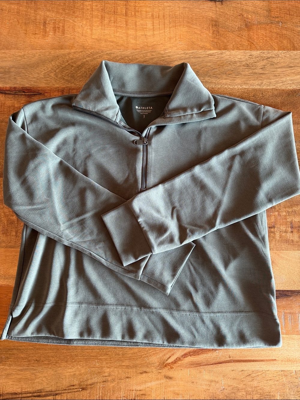 Athleta Seasoft Olive Green Half-Zip Pullover